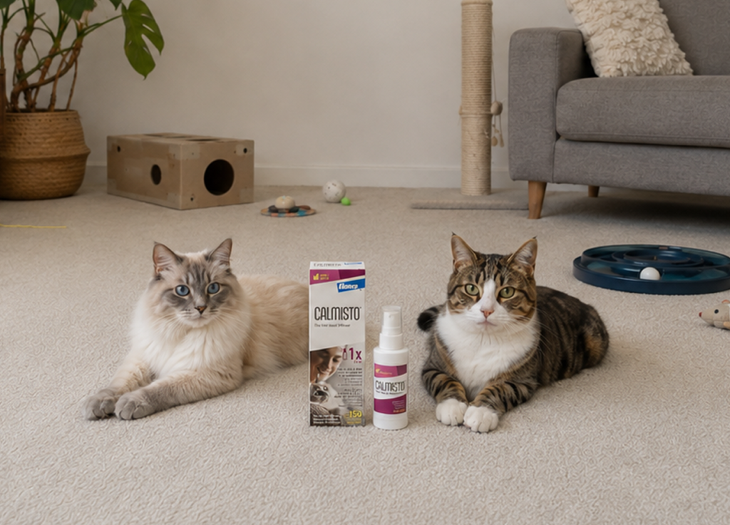 Spray calmante per gatti con feromoni naturali